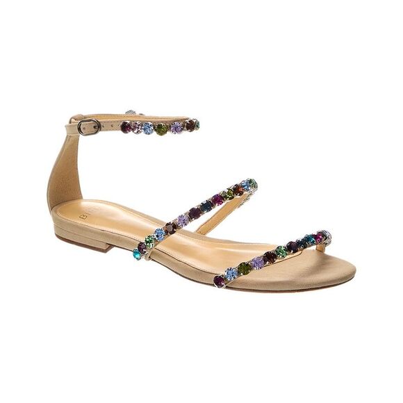Alexandre Birman Alexa Crystals Suede Sandal Brown